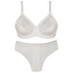 ست شورت و سوتین زنانه پانیذ مدل فنردار کد 9013 رنگ سفید