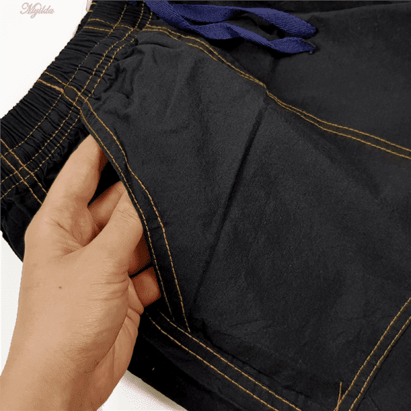 شلوارک مردانه ماییلدا مدل کتان کد 3905 رنگ مشکی