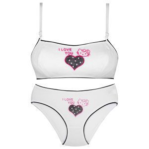 ست شورت و سوتین دخترانه ماییلدا طرح کیتی کد 3942-B