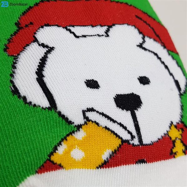 جوراب زنانه مدل خرس قطبی کد 4075 رنگ سبز