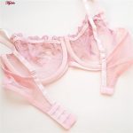 سوتین زنانه کارنا رز مدل گیپور کد 3388-11 رنگ صورتی روشن