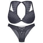 ست شورت و سوتین زنانه ماییلدا مدل پوش آپ فنردار کد 4282-7107 رنگ خاکستری تیره