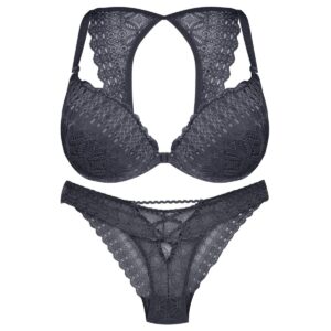 ست شورت و سوتین زنانه ماییلدا مدل پوش آپ فنردار کد 4282-7107 رنگ خاکستری تیره
