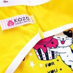 شورت زنانه کوزا مدل پنبه ای گربه و کیک کد 4294-4 رنگ زرد