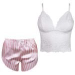 ست نیم تنه و شلوارک زنانه ماییلدا مدل راه راه کد 3969-M66