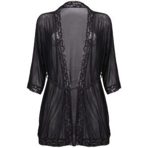 روبدوشامبر گیپور زنانه مشکی کد 4304-81008