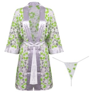 روبدوشامبر زنانه ماییلدا مدل گیپوری گلدار کد 4314 رنگ سبز روشن