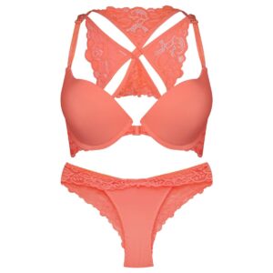 ست شورت و سوتین زنانه ماییلدا مدل پوش آپ فنردار کد 4284-7201 رنگ نارنجی