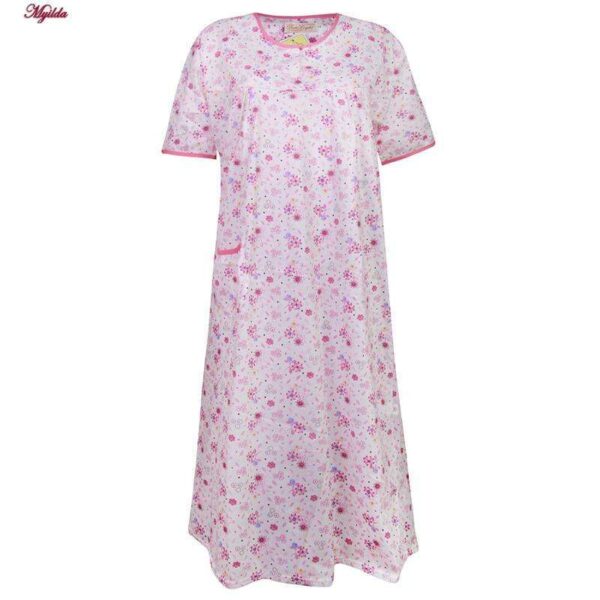 لباس خواب زنانه مدل دکمه دار کد 4380 رنگ صورتی