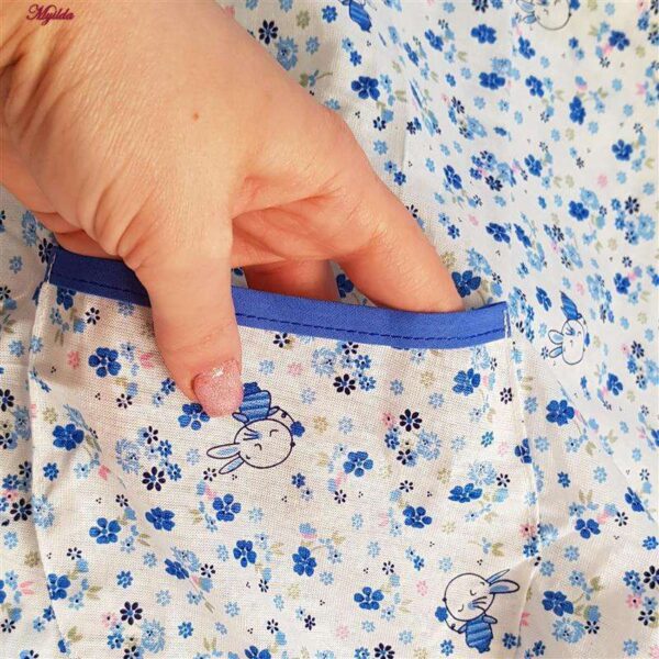 لباس خواب زنانه مدل دکمه دار کد 4379 رنگ آبی