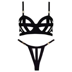 ست شورت و سوتین زنانه ویکتوریا سکرت مدل فنردار کد 4299 رنگ مشکی