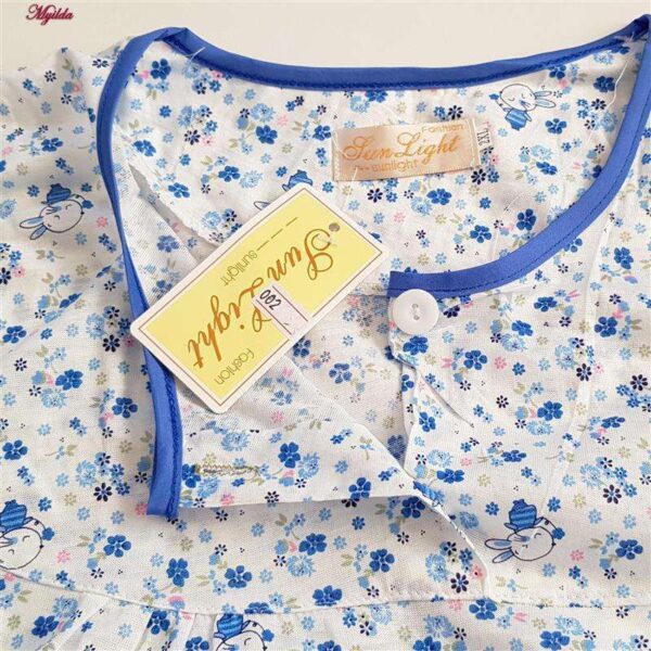 لباس خواب زنانه مدل دکمه دار کد 4379 رنگ آبی