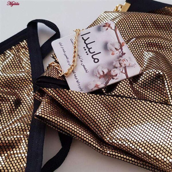 لباس خواب زنانه ماییلدا مدل زنجیر پوست ماری کد 3684-440-G رنگ طلایی