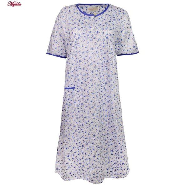 لباس خواب زنانه مدل دکمه دار کد 4379 رنگ آبی