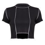 کراپ‌تاپ آستین کوتاه زنانه ماییلدا مدل 4442-5301 رنگ مشکی