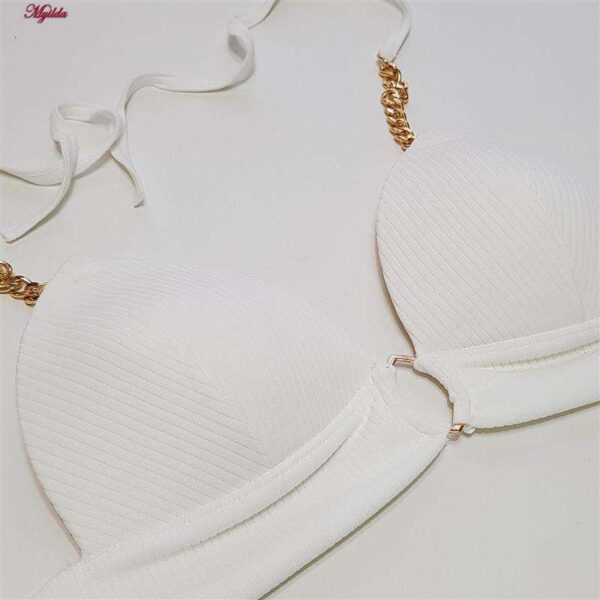 مایو زنانه ماییلدا مدل اسفنجی گره ای کد 4448-458 رنگ سفید