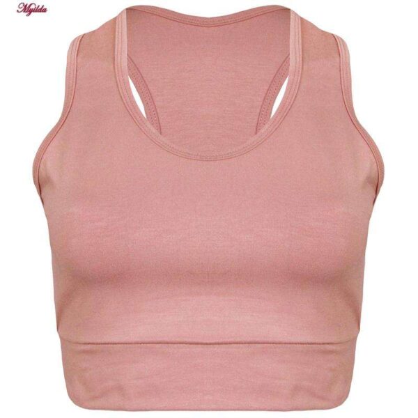 نیم تنه ورزشی زنانه ماییلدا مدل بدون فنر کد 4456 رنگ پوست پیازی