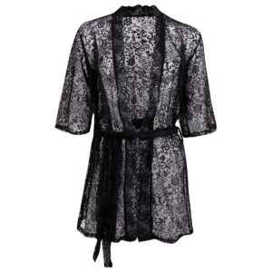 روبدوشامبر زنانه مدل گیپوری کد 4307-81002 رنگ مشکی