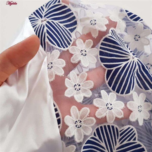 روبدوشامبر زنانه ماییلدا مدل گیپوری گلدار کد 4313 رنگ سرمه ای