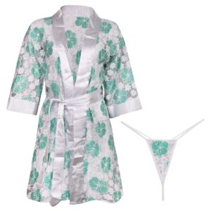 روبدوشامبر زنانه ماییلدا مدل گیپوری گلدار کد 4313 رنگ سبز