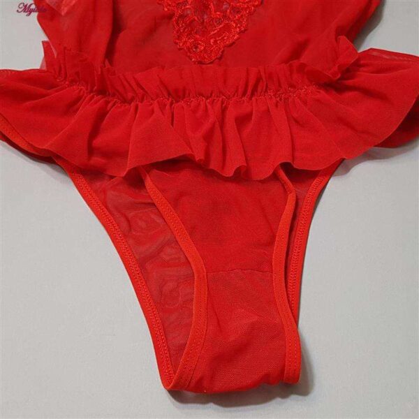 لباس خواب زنانه ماییلدا کد 4419-412 رنگ قرمز به همراه جوراب