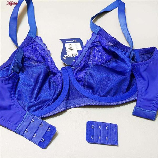 سوتین زنانه پانیذ مدل فنردار گیپوری کد 44400 رنگ آبی کاربنی