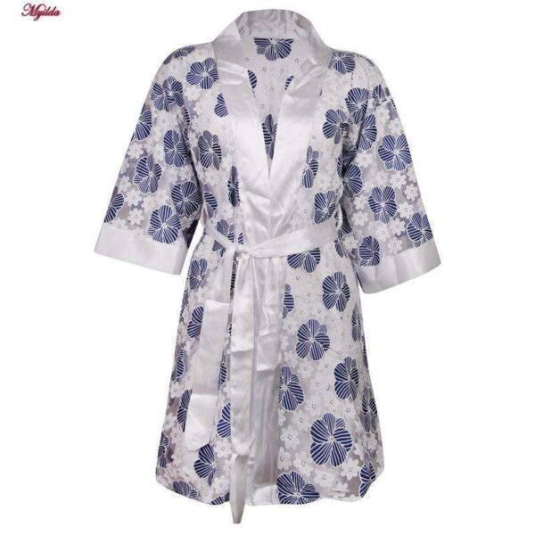 روبدوشامبر زنانه ماییلدا مدل گیپوری گلدار کد 4313 رنگ سرمه ای