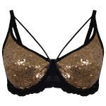 سوتین زنانه ایزابلا مدل پولکی هارنس فنردار کد 4459-03 رنگ قهوه ای