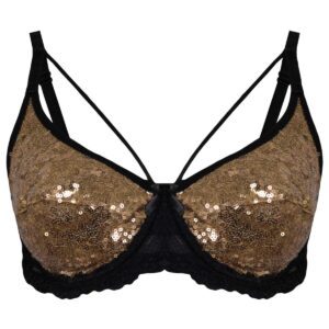 سوتین زنانه ایزابلا مدل پولکی هارنس فنردار کد 4459-03 رنگ قهوه ای