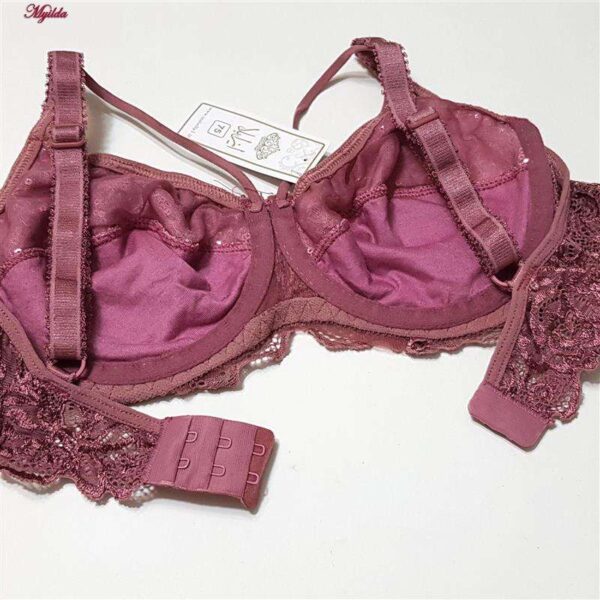 سوتین زنانه ایزابلا مدل پولکی هارنس فنردار کد 4459-01 رنگ کالباسی