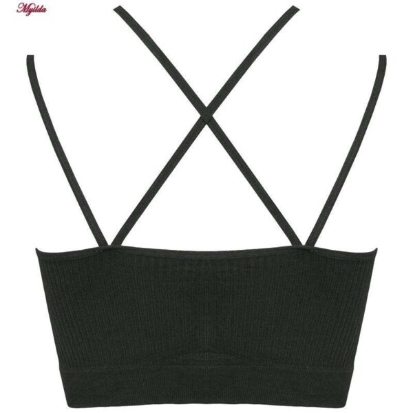 نیم تنه ورزشی زنانه ماییلدا مدل پددار بدون فنر کد 4483 رنگ خاکستری تیره