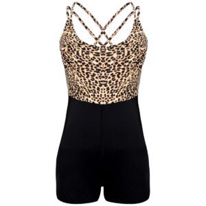 مایو زنانه فیتن فرخ زادی مدل پلنگی شلوارکی کد 4518-282