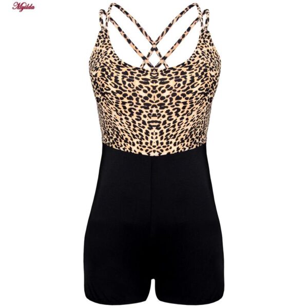 مایو زنانه فیتن فرخ زادی مدل پلنگی شلوارکی کد 4518-282