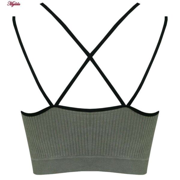 نیم تنه ورزشی زنانه ماییلدا مدل پددار بدون فنر کد 4483 رنگ سبز سدری
