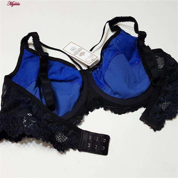 سوتین زنانه ایزابلا مدل پولکی هارنس فنردار کد 4459-02 رنگ آبی کاربنی