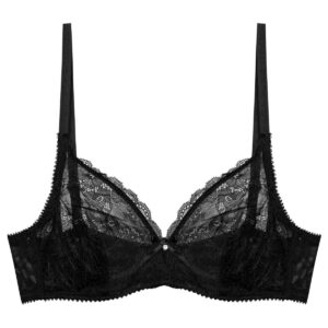 سوتین زنانه مدل فنردار گیپوری کد 4493 رنگ مشکی