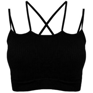 نیم تنه ورزشی زنانه ماییلدا مدل پددار بدون فنر کد 4483 رنگ مشکی