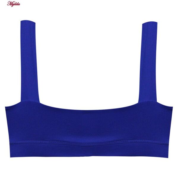 نیم تنه ورزشی زنانه مدل پد دار بدون فنر کد 4519-330P رنگ آبی