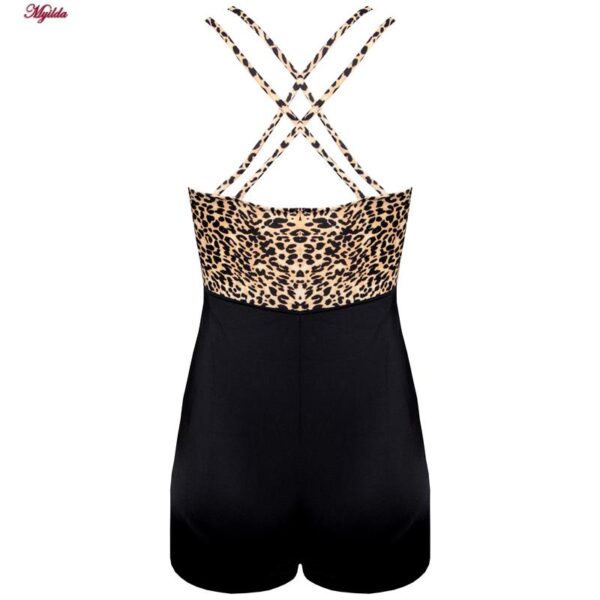 مایو زنانه فیتن فرخ زادی مدل پلنگی شلوارکی کد 4518-282