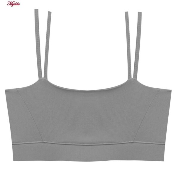 نیم تنه ورزشی زنانه مدل پد دار بدون فنر کد 4521-290P رنگ طوسی
