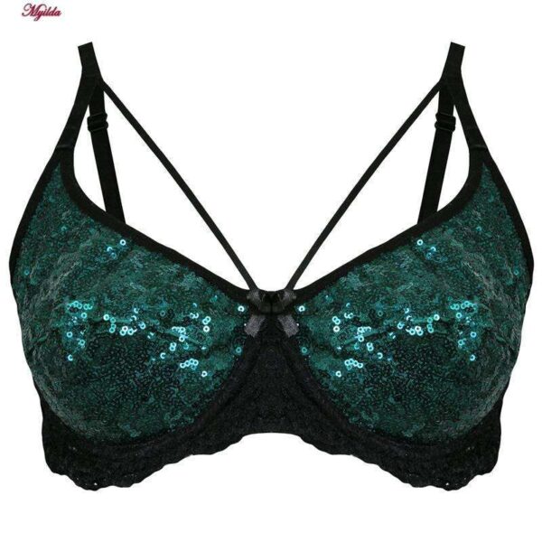 سوتین زنانه ایزابلا مدل پولکی هارنس فنردار کد 4459-06 رنگ کله غازی