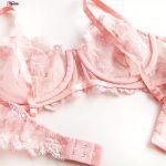 ست شورت و سوتین زنانه جینا مدل فنردار گیپوری کد 4331-1006 رنگ گلبهی