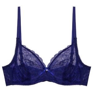 سوتین زنانه مدل فنردار گیپوری کد 4493 رنگ سرمه ای