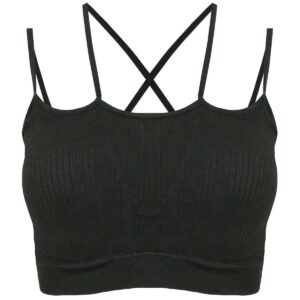 نیم تنه ورزشی زنانه ماییلدا مدل پددار بدون فنر کد 4483 رنگ خاکستری تیره