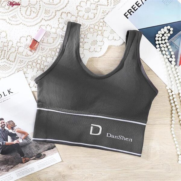 نیم تنه ورزشی زنانه مدل بدون فنر پددار کد 4562 رنگ خاکستری تیره