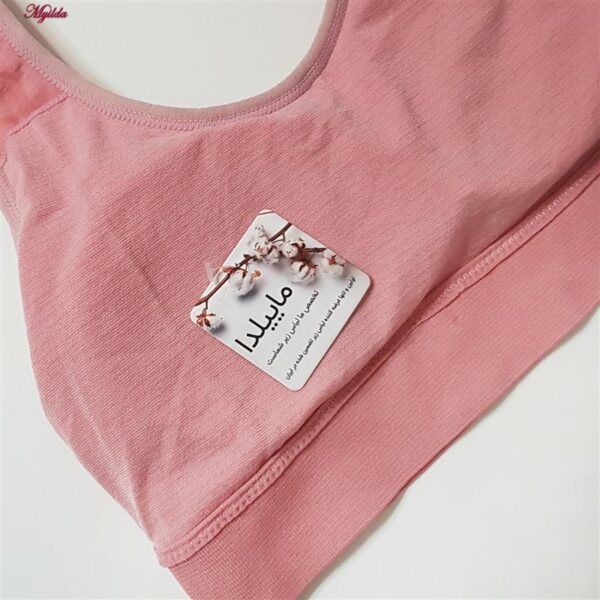 نیم تنه ورزشی زنانه ماییلدا مدل بدون فنر پددار کد 4557 رنگ کالباسی