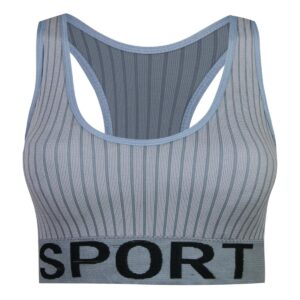 نیم تنه ورزشی زنانه ماییلدا مدل قهرمانی بدون فنر پددار کد 4560 رنگ آبی