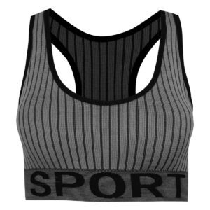 نیم تنه ورزشی زنانه ماییلدا مدل قهرمانی بدون فنر پددار کد 4560 رنگ طوسی