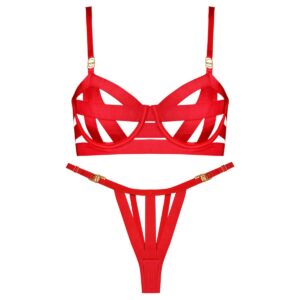 ست شورت و سوتین زنانه ویکتوریا سکرت مدل فنردار کد 4583 رنگ قرمز