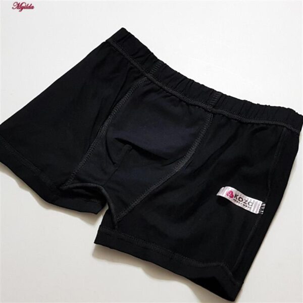 شورت پسرانه کوزا مدل پادار پنبه ای کد 4595 رنگ مشکی